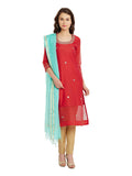 Pink Chanderi Kurta With Kota Dupatta