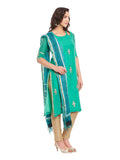 Green Chanderi Kurta With Kota Dupatta