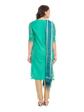 Green Chanderi Kurta With Kota Dupatta