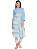 Blue linen shirt kurta