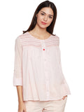 Pink cotton flared top