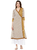 Hand block printed cotton overlap kurta