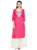 Fushia-kurta-with-gota-patti-work