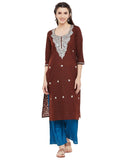 Brown-kurta-with-pittan-work