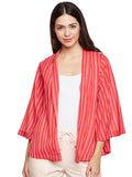 Red printed cotton shrug