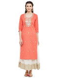 Peach-kurta-with-gota-patti-work