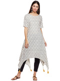 Ikat kurta with assymetric hem