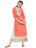 Peach-kurta-with-gota-patti-work