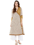 Hand block printed cotton overlap kurta