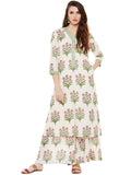 Block printed Kurta palazzo set with front placket