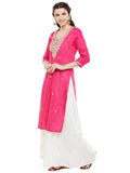 Fushia-kurta-with-gota-patti-work