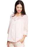 Pink cotton flared top