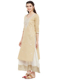 Beige-kurta-with-pittan-work