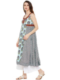 Cotton sleeveless kurta with dual print