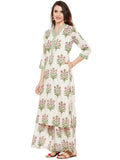 Block printed Kurta palazzo set with front placket