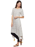 Ikat kurta with assymetric hem