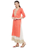 Peach-kurta-with-gota-patti-work