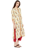 Block printed front open kurta