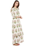 Block printed Kurta palazzo set with front placket