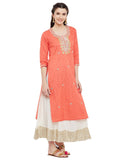 Peach-kurta-with-gota-patti-work