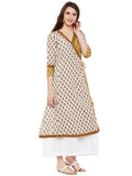 Hand block printed cotton overlap kurta