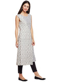ikat flared kurta with overlap front