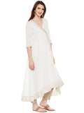 OFFWHITE OVERLAP ANARKALI KURTA WITH GOTA WORK