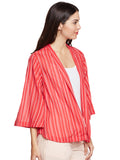 Red printed cotton shrug