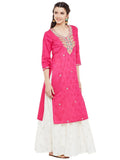 Fushia-kurta-with-gota-patti-work