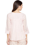 Pink cotton flared top