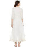 OFFWHITE OVERLAP ANARKALI KURTA WITH GOTA WORK