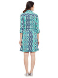 Green-aztec-print-shirt-dress