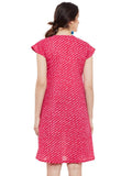 Pink leheriya printed short dress