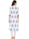 Cotton pleated kurta with mughal print