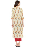 Block printed front open kurta