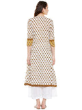 Hand block printed cotton overlap kurta