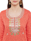 Peach-kurta-with-gota-patti-work