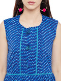 Blue leheriya printed long dress