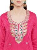 Fushia-kurta-with-gota-patti-work