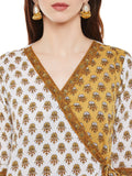 Hand block printed cotton overlap kurta