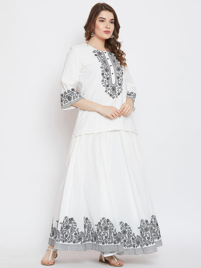 LYLA WOMAN EMBROIDERED FLARED SKIRT