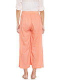 Peach Flared Cotton Palazzos