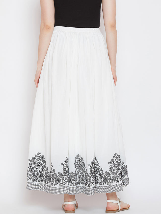 LYLA WOMAN EMBROIDERED FLARED SKIRT