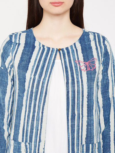 Lyla Block print  striped jacket