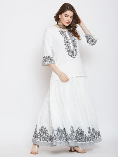 LYLA WOMAN EMBROIDERED FLARED SKIRT
