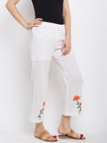 solid cotton white pant