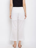 solid cotton white pant