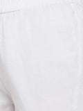solid cotton white pant