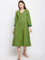 Green dotprinted dress with hand work