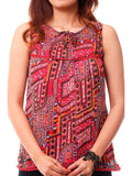 Printed chiffon top